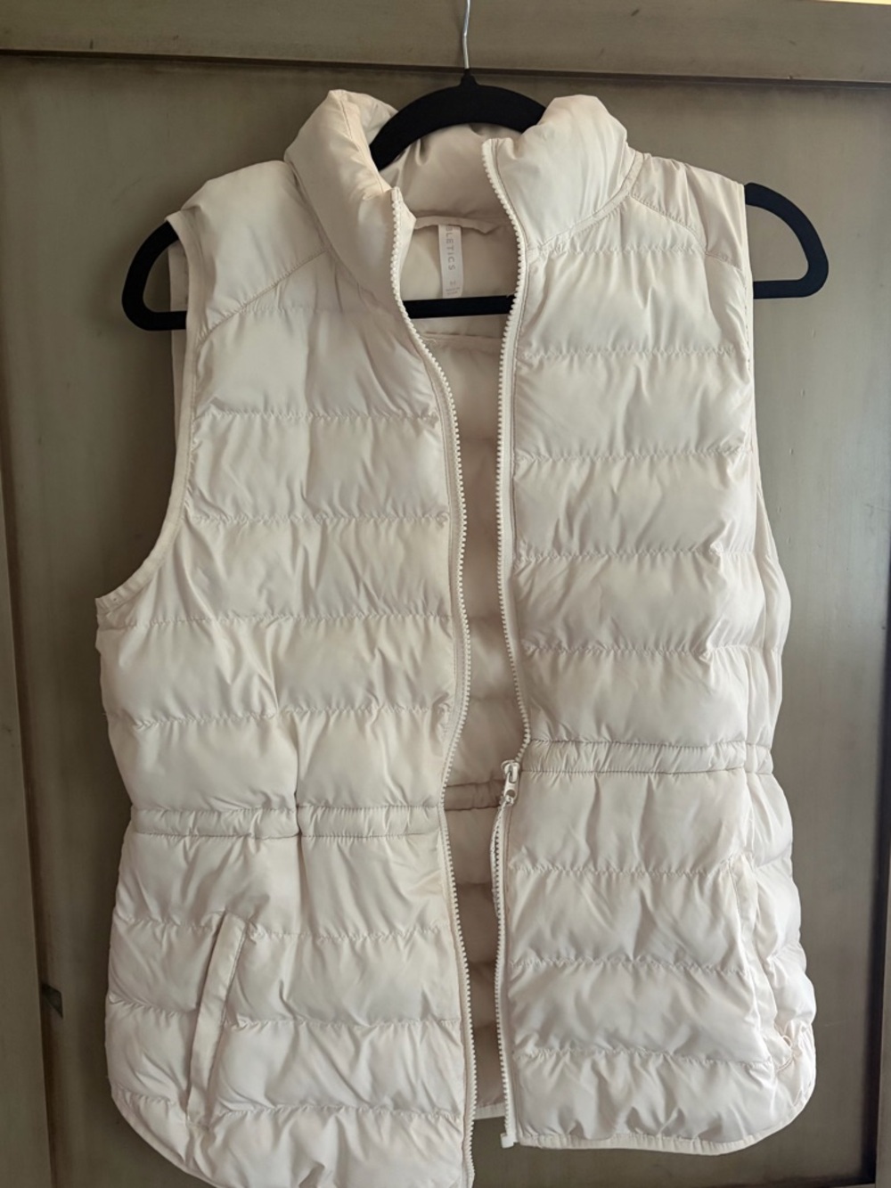 Fabletics Cream Quilted Puffer Vest